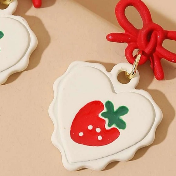 Strawberry Dangle Earrings - Picture 3 of 7